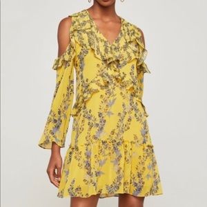 BCBG MaxAzria Yellow blue floral dress